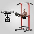 thumbnail image 6 of SOGES Height Adjustable Power Tower Dip Stands Pull up Bar Strength Training for Home Gym Red, 6 of 9