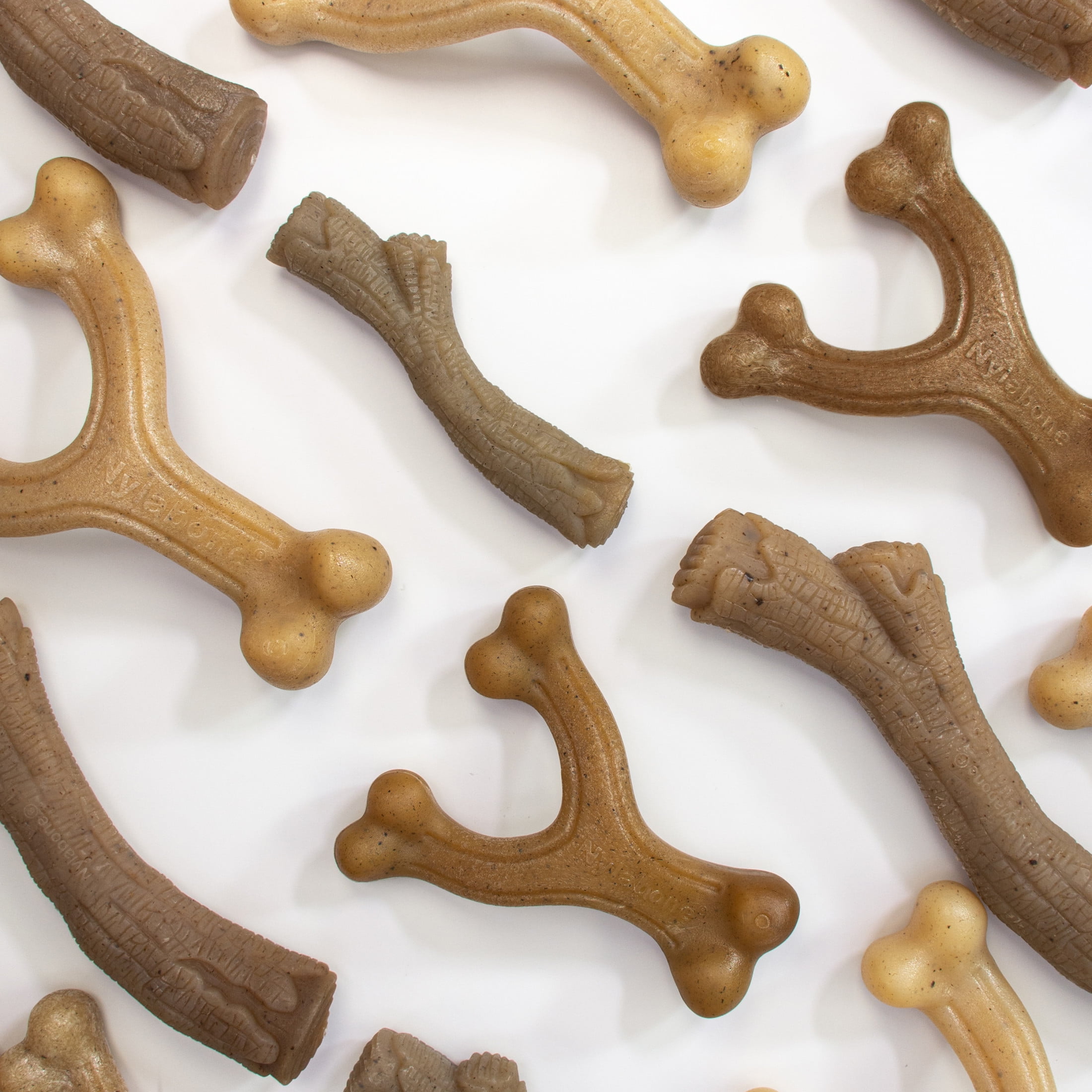 Nylabone Strong Chew Gourmet Style Dog Toys, Dog Chew Toys, Bacon, Peanut Butter, & Chicken Flavor, Small, 3 Pack