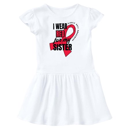 

Inktastic Sickle Cell Awareness I Wear Red For My Sister Gift Baby Girl Dress