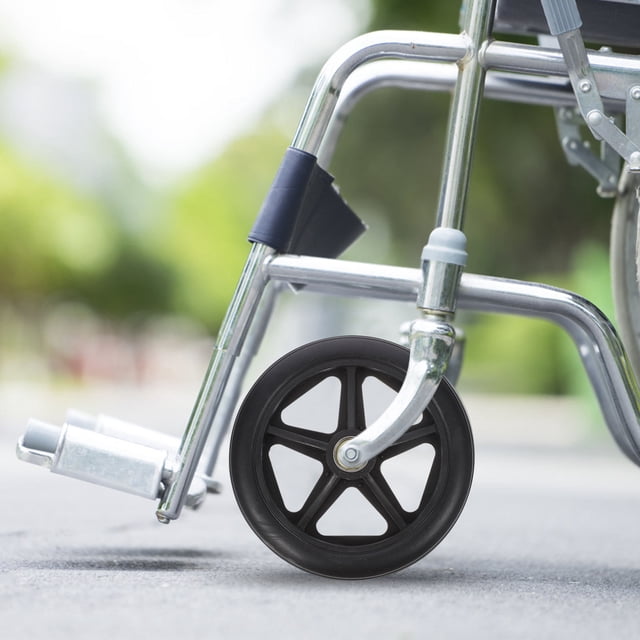 FELTECHELECTR Roue avant de Fauteuil Roulant Lot de 4 Remplacement Résistant à l'Usure Noir ABS
