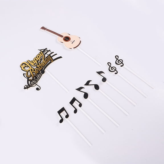 PBPBOX Guiter Notes Cake Toppers Assorted Color for Birthday Cake Decoration 48Pcs