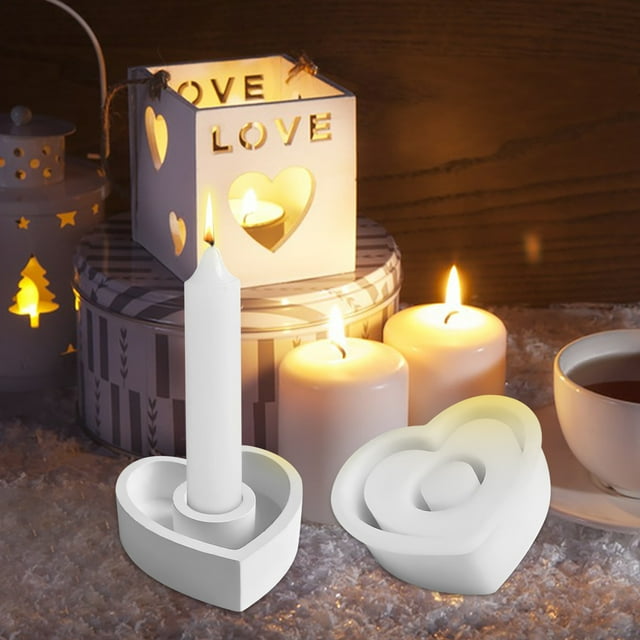 Xihbxyly Molde de Vela de Corazón, Diseño Flexible y Reutilizable, Molde de Resina Diy, Herramienta Multiusos para Manualidades, Decoración para Fiesta de Halloween, Adornos Personalizables, Tamaño 1