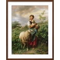 thumbnail image 2 of Art.com The Shepherdess, 1866 Giclee Print by Johann Baptist Hofner, Brown Frame Wall Art, 23" x 29", 2 of 5