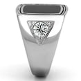 thumbnail image 3 of Anillo Color Plata Para Hombres de Acero Inoxidable Onyx Cuadrado en Torzal, 3 of 4