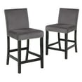 thumbnail image 2 of Kate 40 Inch Wooden Counter Height Chair with Velvet Seat Set of 2 Gray - Saltoro Sherpi, 2 of 6