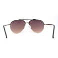 thumbnail image 4 of Mens Half Rim Double Bridge Tear Drop Pilot Metal Rim Sunglasses Gold Brown Smoke, 4 of 4