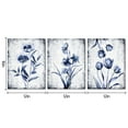 thumbnail image 6 of 3 Pieces Canvas Wall Art Navy Blue and Grey Flower Painting Art Prints Vintage Floral Picture Artwork Modern Bedroom Bathroom Home Wall Decor Framed Ready to Hang Each Panel 12x16 Inches, 6 of 8