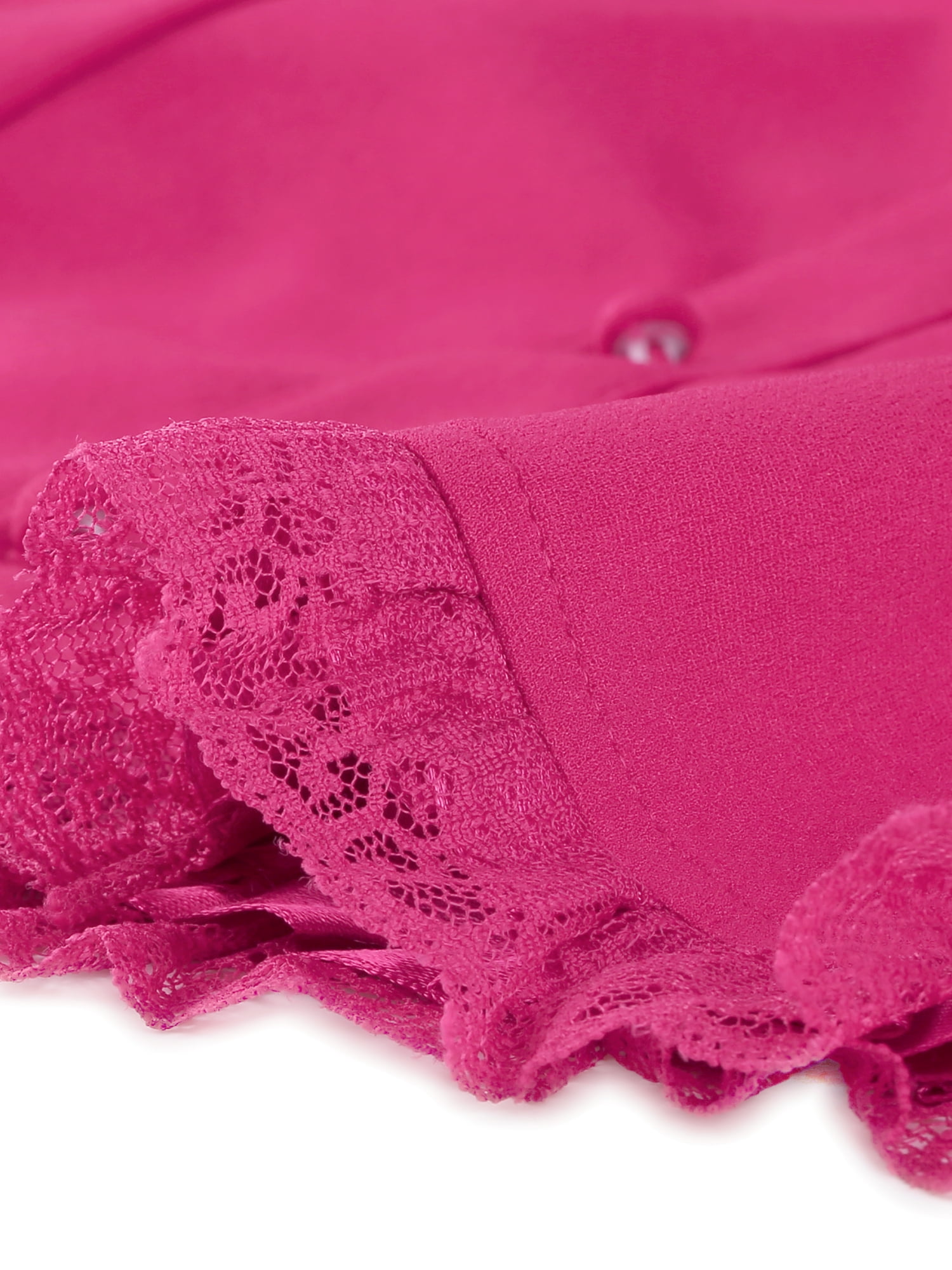 DARING DIVA Sweetheart Neck Puff Sleeve Lace-up Blouse XS Hot Pink