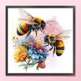 thumbnail image 1 of Cuadros Decorativos Bordado completo Hilo de algodón ecológico 11CT Impreso Flor Abeja Punto de cruz (ACC-960) Wdftyju  embutido en tela, 1 of 1