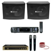 Rockville Karaoke Machine System 6.5" Speakers+Bluetooth Receiver+Wireless Mics