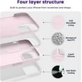 thumbnail image 3 of Silicone Case Designed for Apple iPhone 13 Mini Liquid Silicone Case, 3 in 1 Bundle Phone Case with Clear Tempered Glass and Camera Lens Shockproof Case for Apple iPhone 13 Mini,Light Pink, 3 of 7