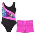 thumbnail image 3 of YONGHS Gymnastics Leotards for Girls Sparkle Two-piece Tumbling Outfits Sports Swimming Tracksuit Rainbow Heart 10, 3 of 7