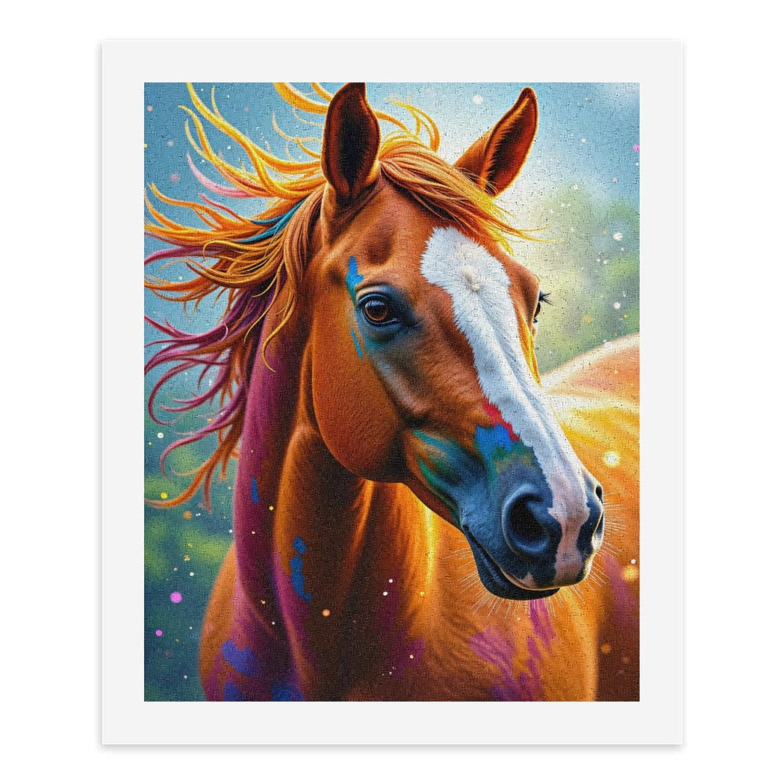 Paint By Numbers Kit for Adults Beginner - DIY Colorful Horse Art Fantasy Portrait Canvas Painting Kits for Adults, Frameless Paint By Number for Adults for Home Wall Decor 16x20 Inch