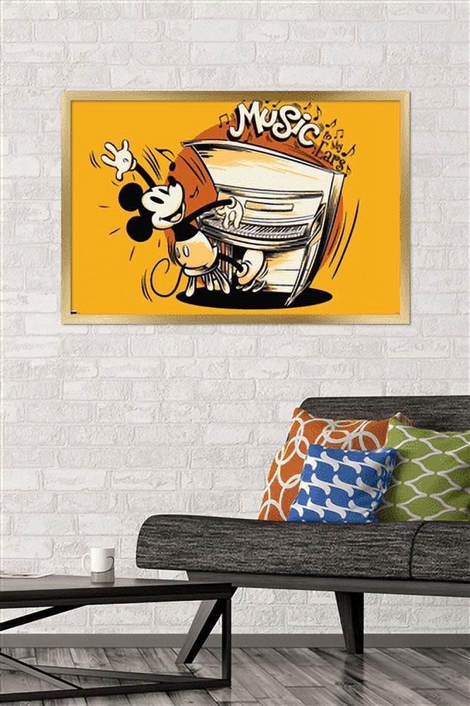 Disney Mickey Mouse - Music Wall Poster, 22.375" x 34", Framed