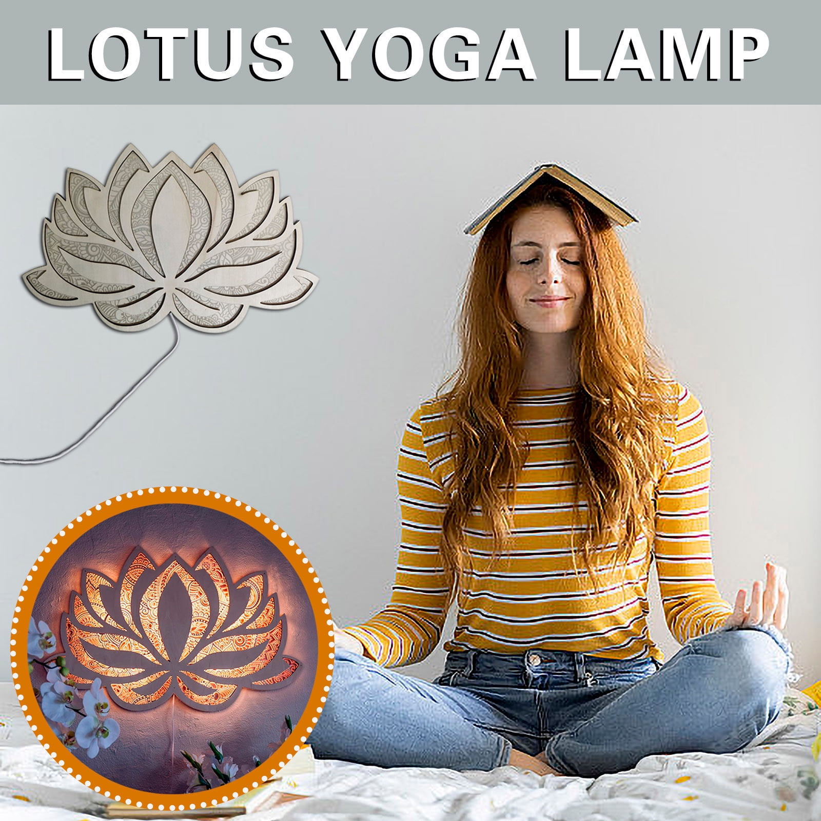 Gnmfd Yoga Room LED Night Light Ambient Wall Decor Lamp for Bedroom Living Room Hallway Office Meditation Relaxation Lights for Room Night Lights Plug into Wall Fairy Lights