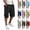 Shorts-Black, variant on LEKWK Men's Cargo Short Hiking Loose Fit Drawstring Bermuda Shorts with Multiple Pockets Breathable Elastic Waist Outdoor Shorts Athletic Holiday Bottoms Dark Gray S