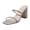 Silver, variant on Square Toe Heeled Sandals for Women Rhinestone Tow Strap Low Block Chunky Heels Casual Summer Slip on Mules Silver Size 6