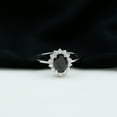 thumbnail image 3 of Rosec Jewels Natural Black Onyx Oval Engagement Ring with Halo (6X8mm, AAA Grade) - Black Onyx Diamond Ring - with Jewelry Box, 14K White Gold, US 12.00, 3 of 9