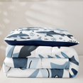 thumbnail image 5 of Manfei Ocean Shark Twin Comforter Sets, Kawaii Sealife Lover Bedding Set, Navy Blue, Blue Reversible, 2-Piece, 1 Comforter and 1 Pillowcase, 5 of 7