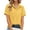 #JIE- Yellow, variant on PFRNLF Womens Button Down Shirts Summer Lapel Blouses Casual Collared Short Sleeve Linen Tops