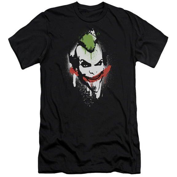 Batman Arkham City Spraypaintile Premium Canvas T-Shirt Adult Slim Fit 30/1 Black