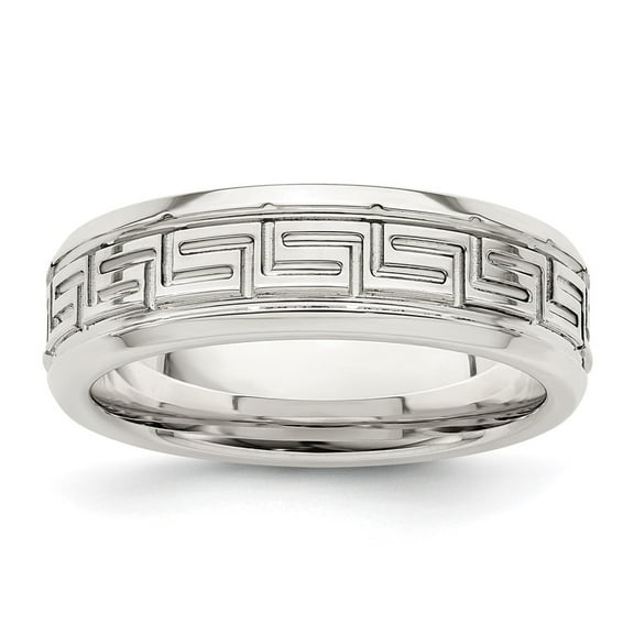 Auriga Fine Jewelry 925 Sterling Silver 6mm Polished Wedding Band Ring Size 10 for Men