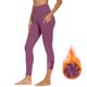 thumbnail image 5 of TaTaai Women's Fleece Lined Yoga Pants High Waisted with Pockets Solid Full Length Warm Leggings for Winter Workout Gym Fitness Lounge Non-See-Through Gift, 5 of 8