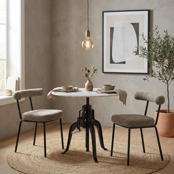 Kede Dining Chair Green Tweed Dining Chair, Modern Style, Soft chenille fabric, Plywood, Indoor Dining