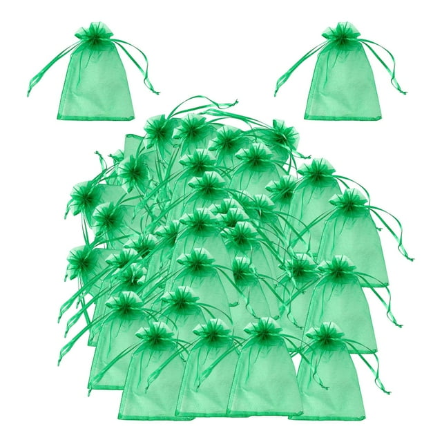 Guardoinrt 100x Garden Drawstring Netting Mesh Bags Fruit made result,this for Protection Bags 13cmx18cm Green
