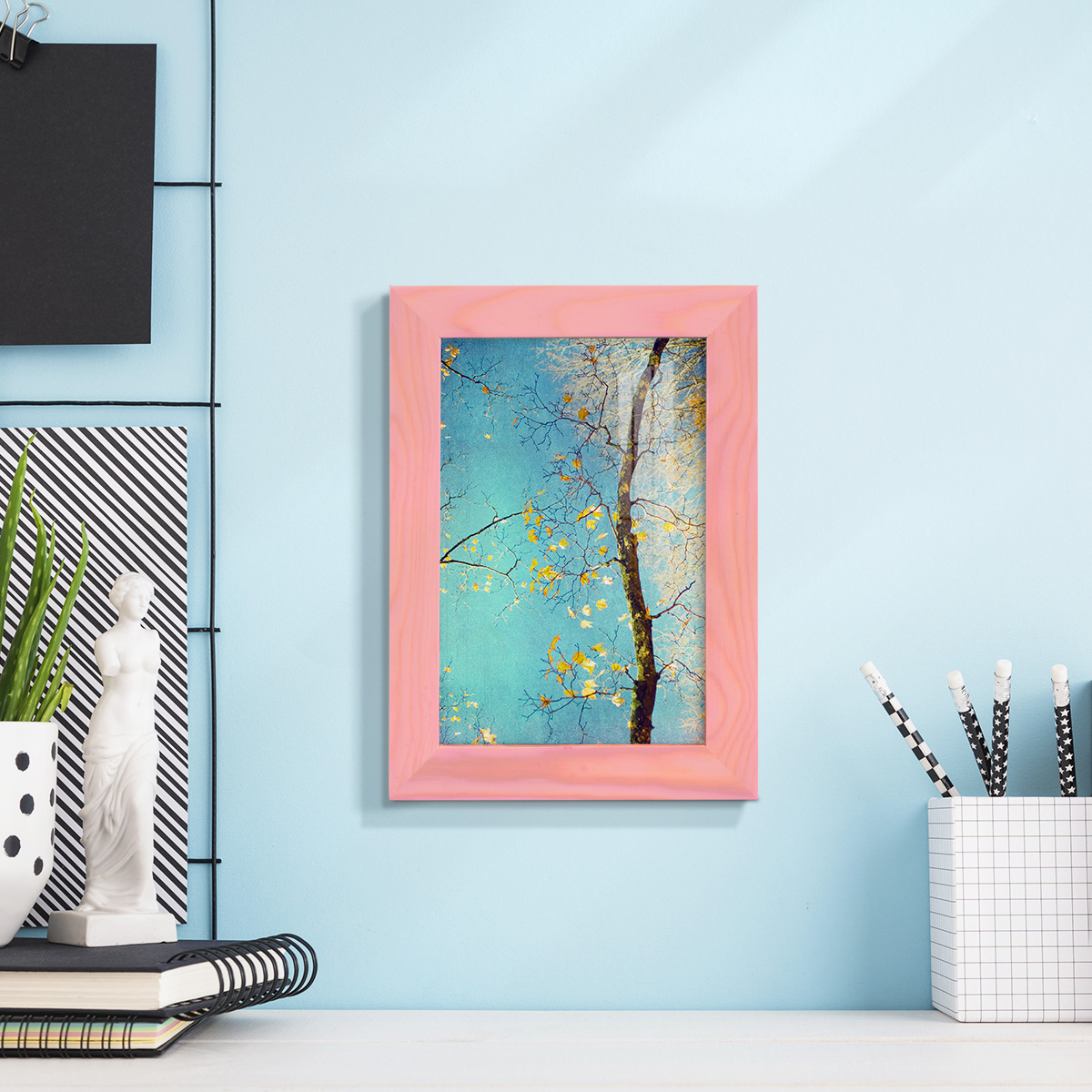 Autumn Tapestry III -Framed Print w/glass-Sunset Pink