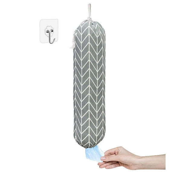 TETOU Plastic Bag Holder Wall Mount Carrier Bags Washable Large Grocery Storage Bag ​for Home Kitchen Travelling 22x9"