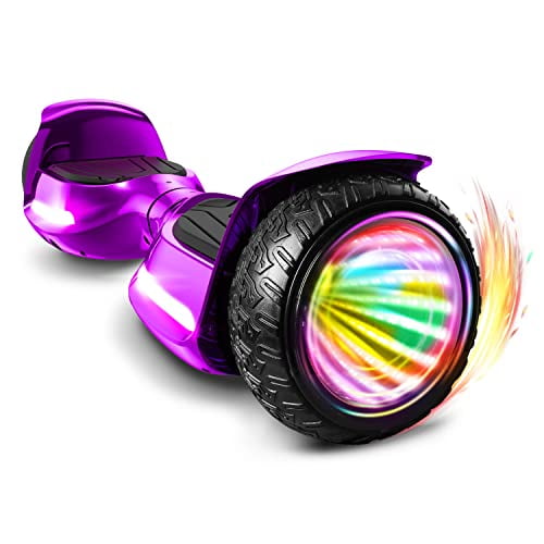 Hoverboard for Kids Ages 6 12 by Rawrr Lite Self Balancing Scooter with Infinite LED Light and Build in Speaker Black Tires Enhanced Safety Black Walmart