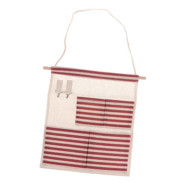 Bolsa de Almacenamiento de Cosméticos para Colgar en Armario para Habitación de Niños Bolsa Organizadora de Cosas 4 bolsillos - Rojo