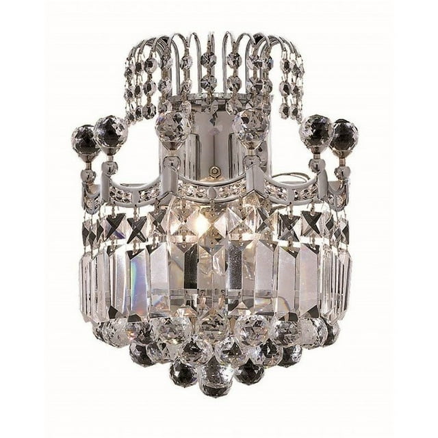 Elegant Lighting Corona Transitional 2 Light E12 Crystal Royal Cut Chrome Wall Sconce