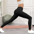 thumbnail image 6 of QATAINLAV Womens Scrunch Butt Lifting Leggings Stretch High Waist Tummy Control Workout Yoga Pants Solid Casual Tight Bottoms Trousers Black M, 6 of 8