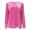 thumbnail image 4 of Yigetop Blouses en Velours pour Femmes Hauts en Velours pour Femmes Manches Longues Col Rond Chemise Blouse Pull-Over T-Shirt Décontracté Tendance Hauts en Velours pour Femmes Manches Longues Rouge1 2TG, 4 of 4