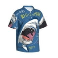 thumbnail image 2 of Balery Great White Shark Print Men's Hawaiian Shirts Short Sleeve Beach Shirt Relaxed Fit Vacation Button Down Shirts-X-Large, 2 of 9