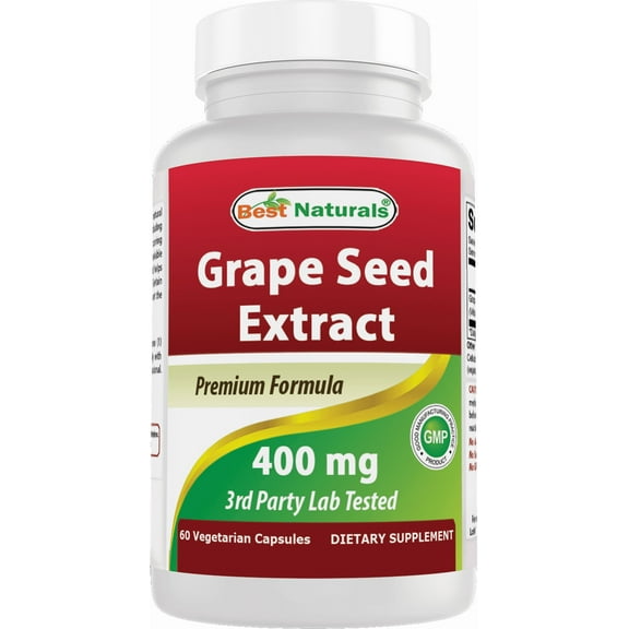 Best Naturals Grape Seed Extract 400 mg 60 Vegetarian Capsules