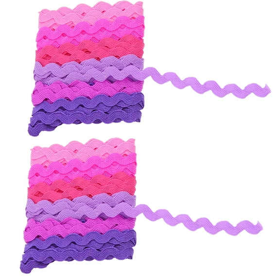 HONITANO 2-Pack Multi-Color Wavy Edge Ribbon for Crafts, Wrapping, Projects and Decorative Packaging