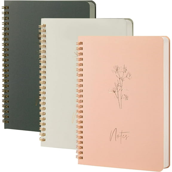 3 Pcs Spiral Notebooks Journal for Office Supplies（A5, 5.7" x 8.3"）