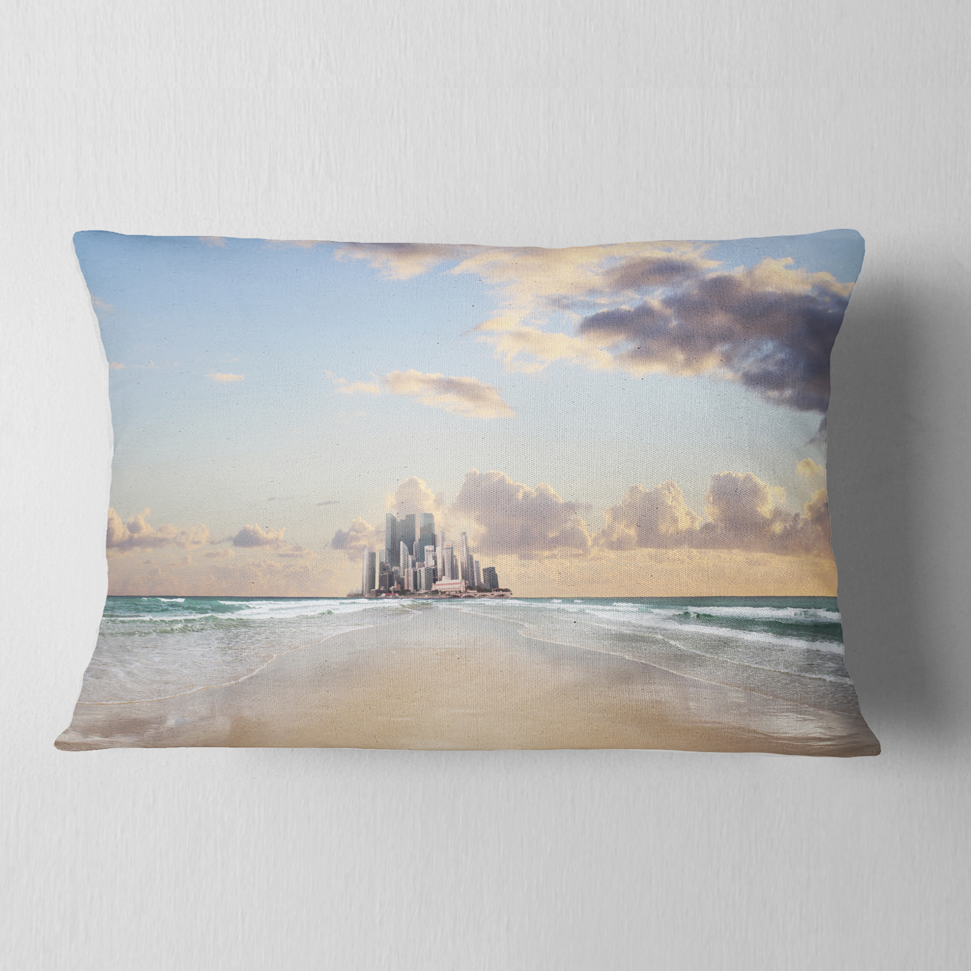 Designart 12" x 20" Multi-color Polyester Throw Pillow