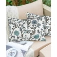 thumbnail image 6 of Boho Leaf Throw Pillow Covers, Teal Green Spring Farmhouse Pastoral Tribal Soft Breathable Pillow Cases with Invisible Zipper for Sleeping, King Size Pillowcases for Couch Bed Sofa Chair 20x36 Inches, 6 of 6