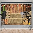 thumbnail image 2 of 8x6FT Western Cowboy Backdrop Banner Rustic Polyester West Barnyard Farm Barn Warehouse Photo Decorations, 2 of 5