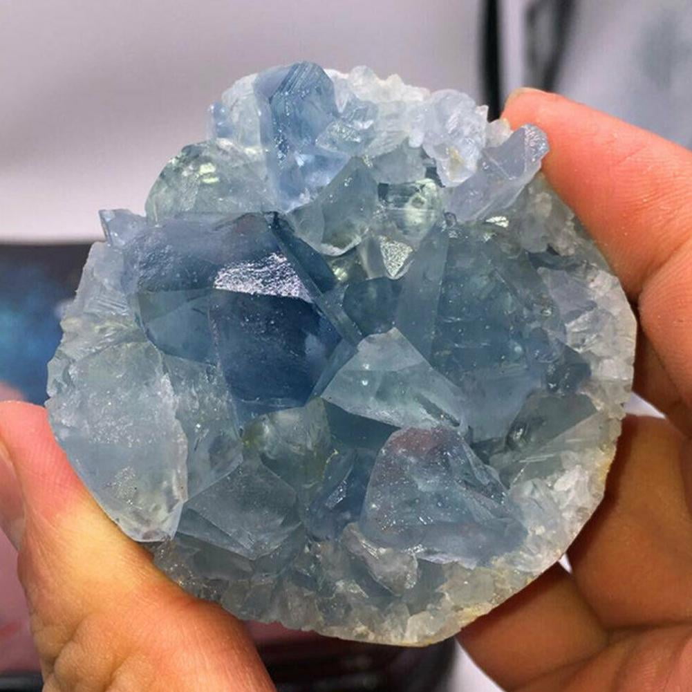 Natural Blue Celestite Crystal Quartz Mineral Specimen Lapis R9S4 Decoratio W0O5 