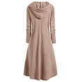 thumbnail image 4 of CEHVOM Blouse Ample pour Femmes Hauts Chandail Manteau Grande Taille Robe Rétro à Capuche Élasticité, 4 of 5