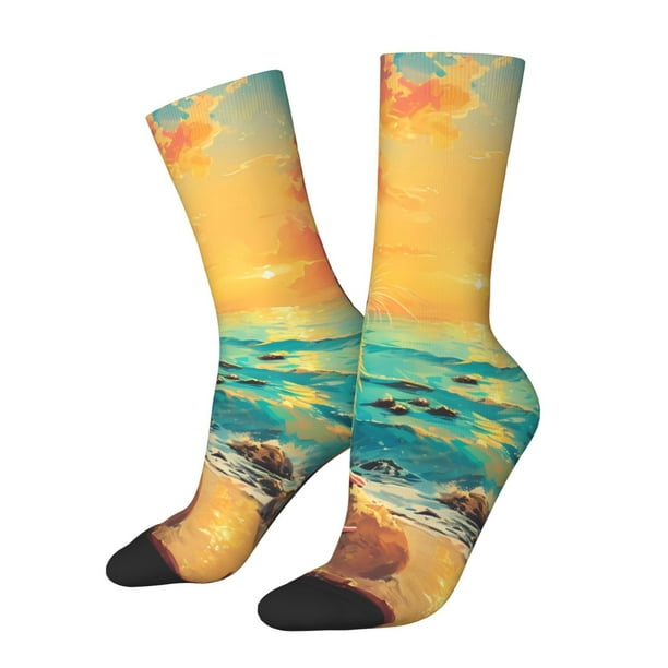 Balery Island Beach Guinea Pig Calcetas Largas con Estampado para Hombre y Mujer – Suaves y Transpirables, Talla Única (US 5-11)