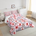 thumbnail image 4 of 3D Cherry Blossoms Bedding Set Queen for Women Pink Sakura Flower Comforter Set, Chic Floral Duvet Insert Pink and Grey Quilt Sets, Spring Botanical Plants Bedding Comforters & Sets, 4 of 6