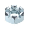 thumbnail image 1 of 9/16"-18 Hexagon Slotted Nut, Grade 6.8 Carbon Steel Hex Nuts, Silver, 1Pack, 1 of 5