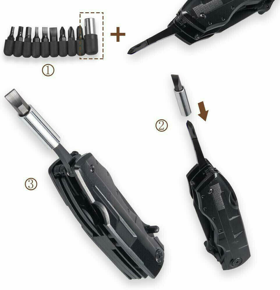 Survivor Multi Tool, Includes Pliers, Knife, Multitool for Outdoor Camping, Fishing, Hunting, Hiking(Black) - image 3 of 8