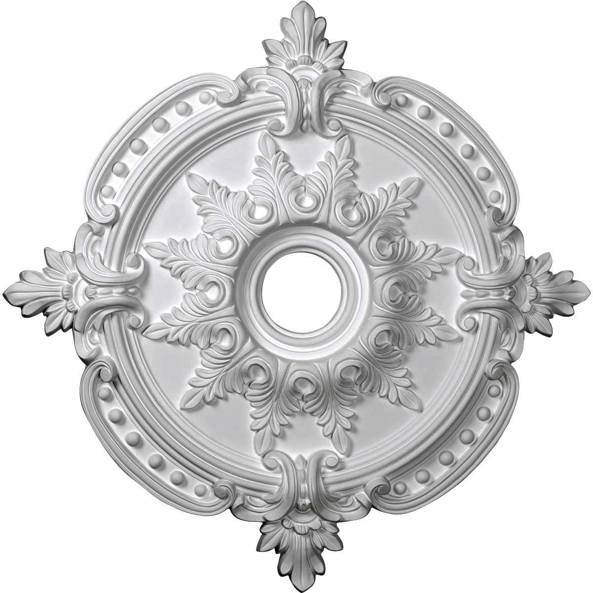 Benson Ceiling Medallion Silver and Black Hand Painted